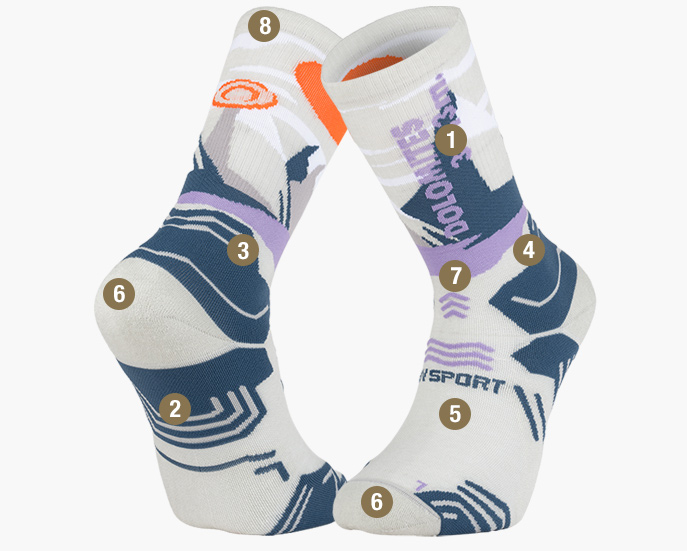 Chaussette TREK Summit Dolomites gris